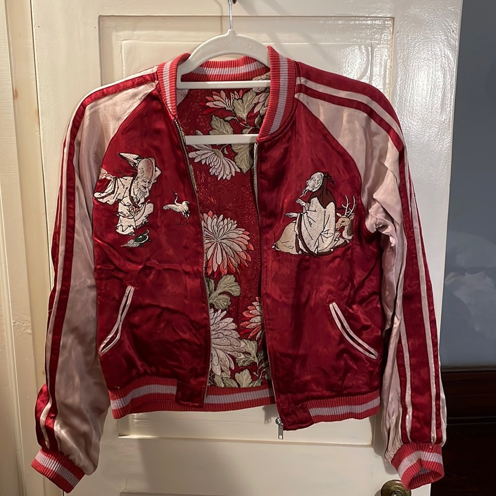 Reversible silk bomber